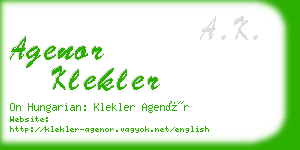 agenor klekler business card